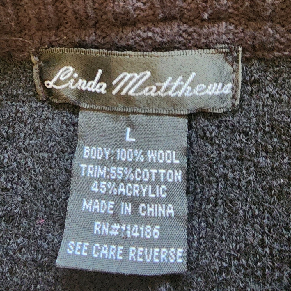 L Black Boiled Wool Jacket - Picture 3 of 10